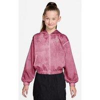 Nike Big Kids Girls Sportswear Woven Track Jacket - Red