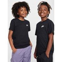 Nike Big Kids Sportswear Embroidered Futura T-Shirt - Black