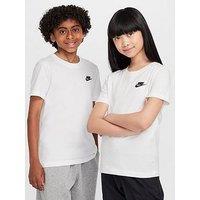 Nike Big Kids Sportswear Embroidered Futura T-Shirt - White