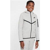 Nike Big Kids Tech Fleece Full Zip Hoodie - Grey