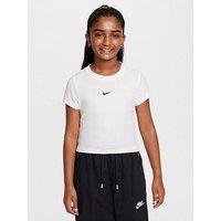 Nike Big Kids Girls Sportswear Cropped T-Shirt - White