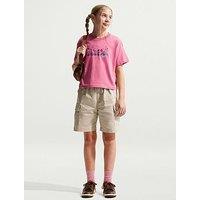 Nike Big Kids Girls Sportswear Boxy Camp T-Shirt - Pink