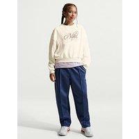 Nike Big Kids Girls Sportswear Club Boxy Graphic Crew Sweatshirt - Off White