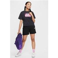 Nike Big Kids Girls Sportswear Club 5 Inch French Terry Shorts - Black