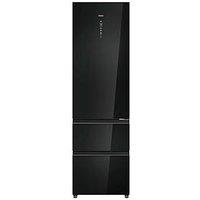 Haier Htw7620Dngb Total No Frost Fridge Freezer Black Glass