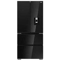 Haier Hfkr7819Dwgb Total No Frost American Fridge Freezer Black Glass