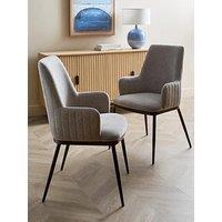 The Very Collection Nina Pair Of Dining Chairs - Grey/Black - Fsc Certified