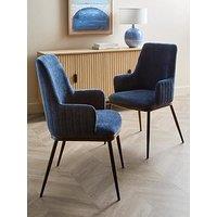 The Very Collection Nina Pair Of Dining Chairs - Navy/Black - Fsc Certified