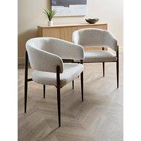 The Very Collection Romie Pair Of Dining Chairs In Boucle - Fsc Certified