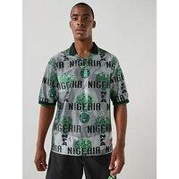 Nike Mens & Nigeria Energy & Dri-Fit Short-Sleeve Football Top - Black/White