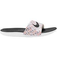Nike Little/Big Kids Kawa Aop Slides - White