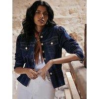 Mint Velvet Dark Indigo Denim Jacket - Blue