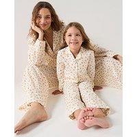 Michelle Keegan Mini Me Ditsy Print Revere Cotton Pyjamas - Print
