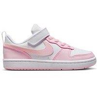 Nike Little Kids' Court Borough Low Recraft Trainers - White/Pink