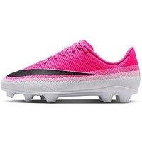 Nike Youth Mercurial Vpor 17 Club Firm Ground Football Boots - Pink/White
