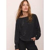 Mint Velvet Sequin Batwing Jumper - Grey