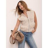 Mint Velvet Patchwork Zip Tabard - Cream