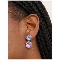 Jon Richard Rhodium Plated And Crystal Vitrail Drop Earrings