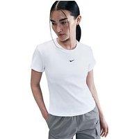 Nike Womens Sportswear Rib Tight Short Sleeve T-Shirt - White