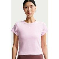 Nike Womens Sportswear Rib Tight Short Sleeve T-Shirt - Pink