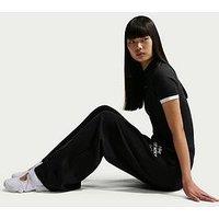 Nike Womens Phoenix Fleece High Rise Wide Leg Pants - Black