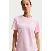 Nike Womens Sportswear Club Short Sleeve T-Shirt - Pink