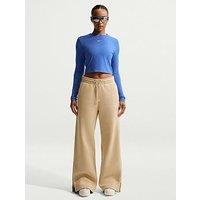 Nike Womens Sportswear Phoenix Fleece High Rise Wide Leg Pants - Brown