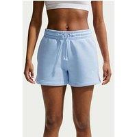 Nike Womens Sportswear Phoenix Fleece Mid Rise 4 Inch Shorts - Blue