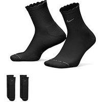 Nike Womens Everyday Elevated Scalloped Micro Crew Socks 2 Pack - Multi