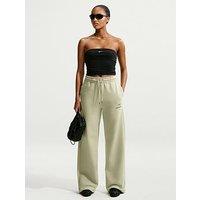 Nike Womens Phoenix Fleece High Rise Wide Leg Pants - Green