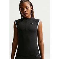 Nike Womens Sleeveless Fitted Quarter Zip Top - Black