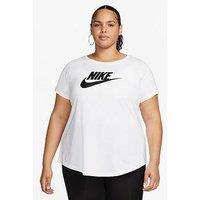 Nike Womens Sportswear Club Icon Future Plus Short Sleeve T-Shirt - White