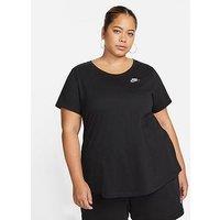 Nike Womens Sportswear Club Plus Short Sleeve T-Shirt - Black