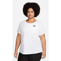 Nike Womens Sportswear Club Plus Short Sleeve T-Shirt - White