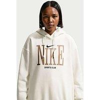 Nike Womens Sportswear Phoenix Fleece Oversized Graphic Hoodie - White