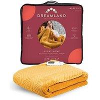 Dreamland Hurry Home Deluxe Velvet Warming Herringbone Mustard Throw