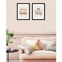 The Art Group Set Of 2 Framed Art Cat Coquillette (Choose Beautiful Moments & It'S Gonna Be Okay) 33X43Cm