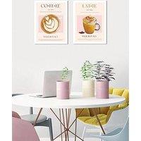 The Art Group Set Of 2 Framed Art Nazma Khokhar (Italian Coffee & Creamy Latte Delight) 33X43Cm