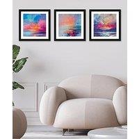 The Art Group Set Of 3 Framed Art Scott Naismith (Creation Of Blue 2/Aria/Quantum Skye) 34.5 X 34.5Cm