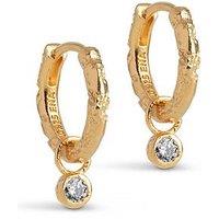 Enamel Copenhagen Belle Cubic Zirconia Hoop Earrings 18K Gold Plated Sterling Silver