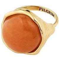 Pilgrim Sense Ring Gold-Plated/Agate