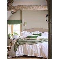 Christy Retreat Ruffle Double Layered Relaxed White Cotton Duvet Cover Set