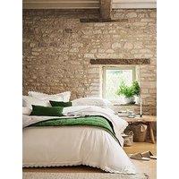 Christy Scallop Edge Luxury Cotton Sateen Duvet Cover Set - Matcha