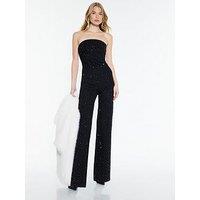 River Island Genie Heatseal Jumpsuit - Black