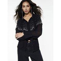 River Island Embellished Collar Shirt - Black