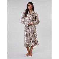 Loungeable Leopard Shawl Robe - Beige