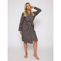 Loungeable Cotton Waffle Robe - Grey