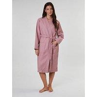 Loungeable Cotton Waffle Robe - Pink