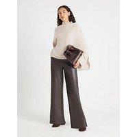 River Island Belted Wide Leg Trouser - Brown