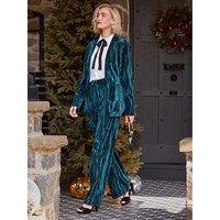 Joe Browns Loretta Crushed Velvet Trousers - Blue